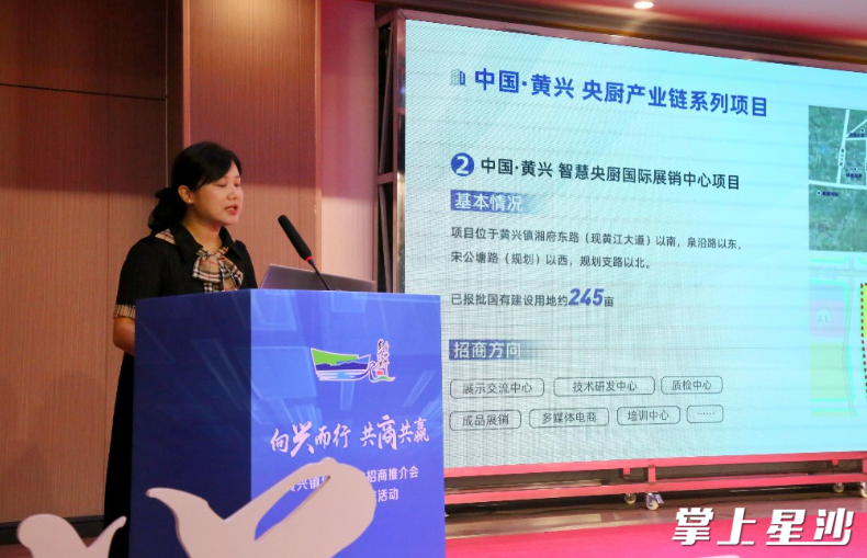 黄兴镇经济发展办负责人作为“推荐官”重点推介了共1031亩优质地块。