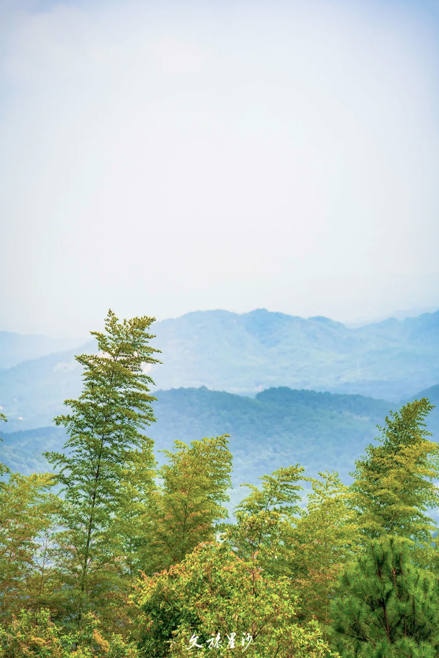 登临北山山巅向远处眺望，远山如一幅水墨画。均为长沙县文旅局供图