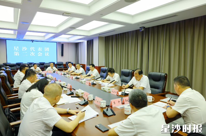 星沙代表团分团讨论现场。